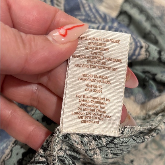 Free People Boho Green and Cream Halter Dress - Picture 6 of 6